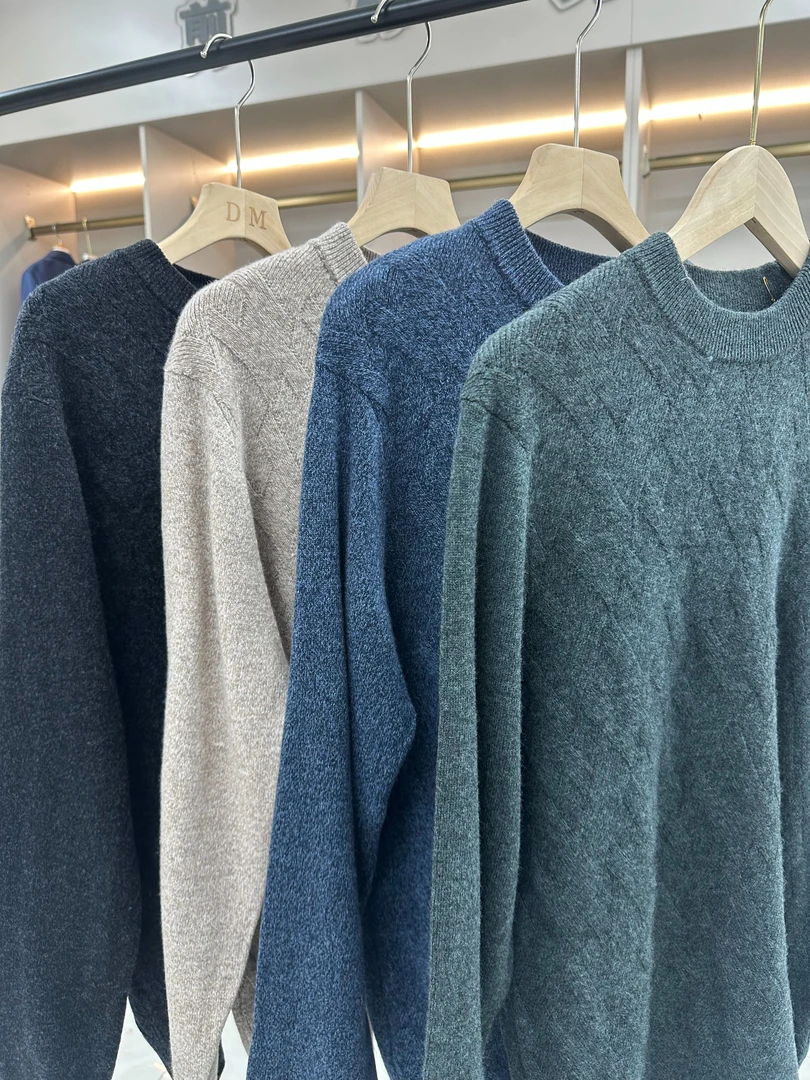 豆秋冬男士纯羊毛半高领羊绒加厚毛衣麻花纹09