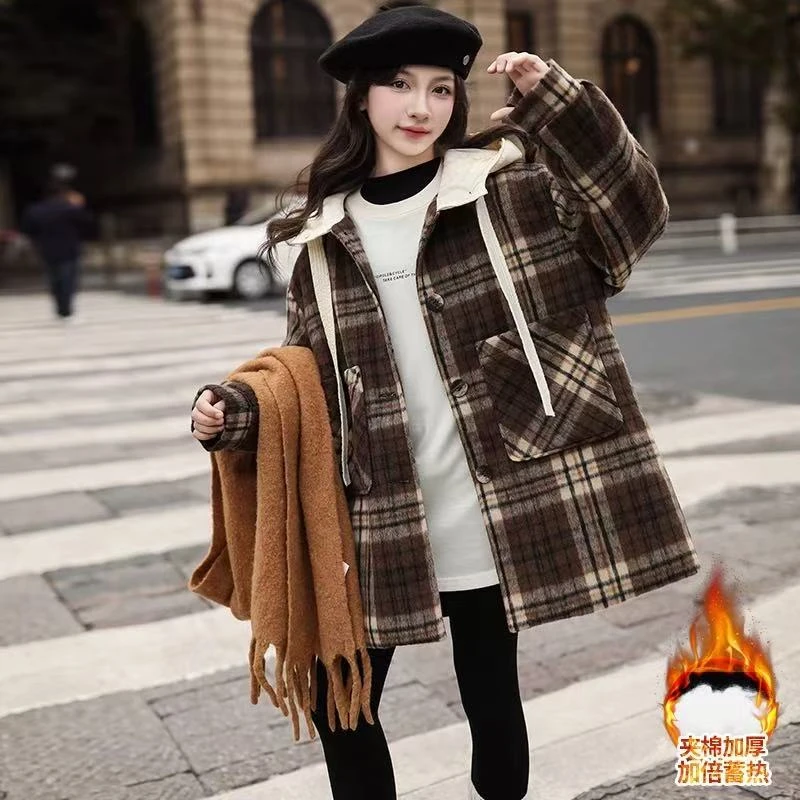 501199《现》韩版儿童时尚百搭加绒加厚冬季保暖洋气连帽外套