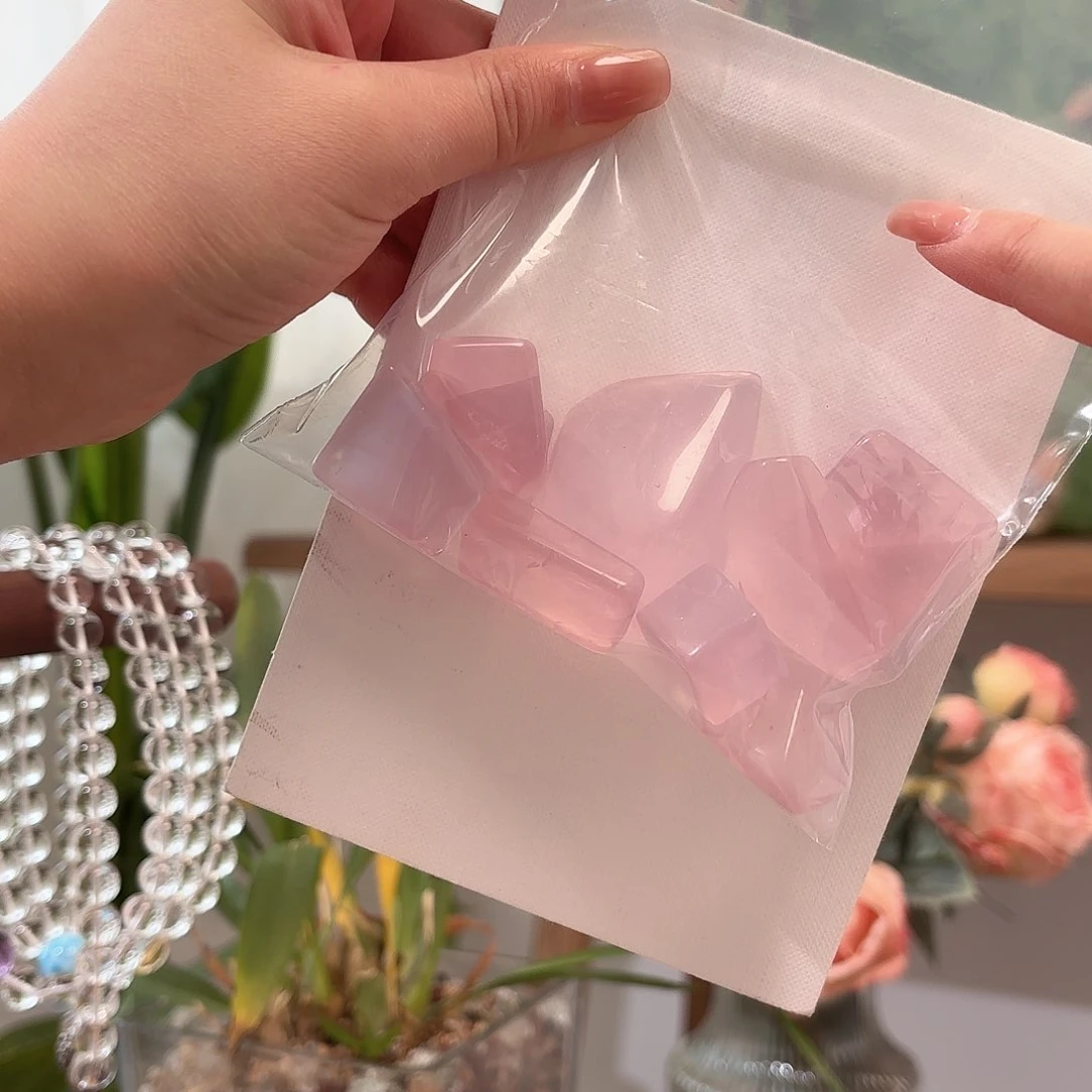 水晶珠宝半成品未镶嵌粉水晶