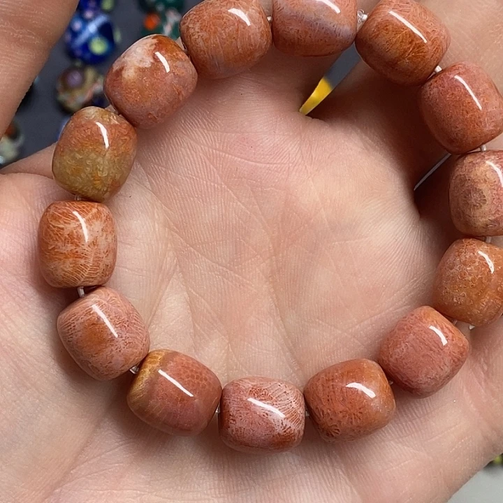 琉璃颈饰珊瑚玉手串015