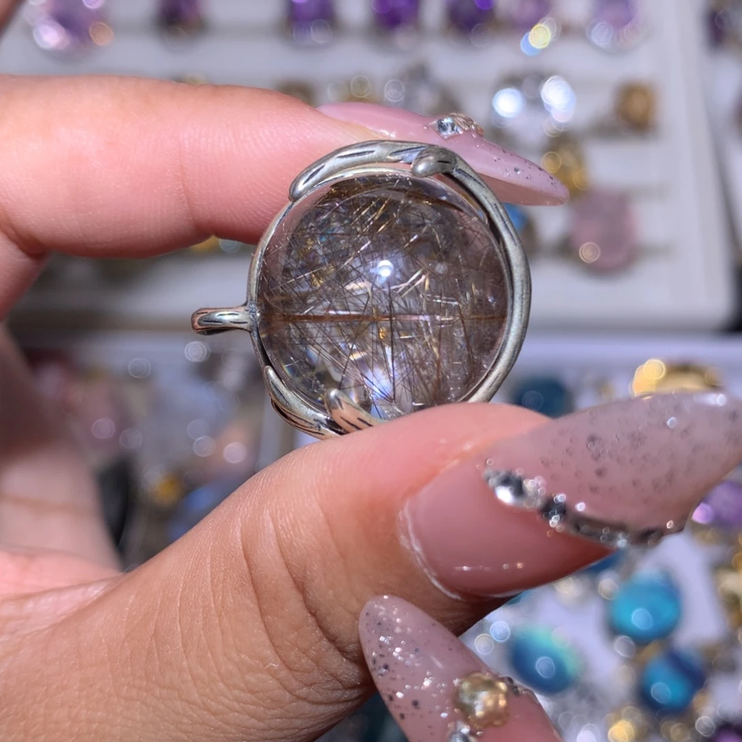 【闪购商品】水晶戒指银S925镶嵌柟戒指