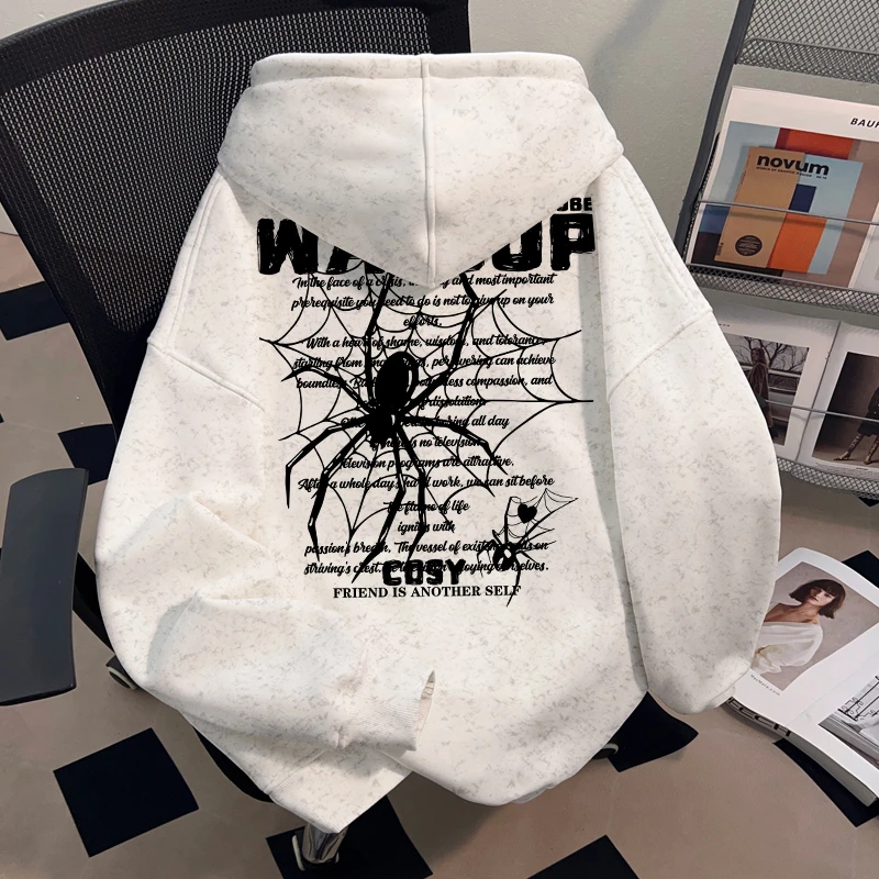 WASSUP HSUBE潮酷高街oversize蜡染连帽卫衣重磅美式潮牌上衣男士