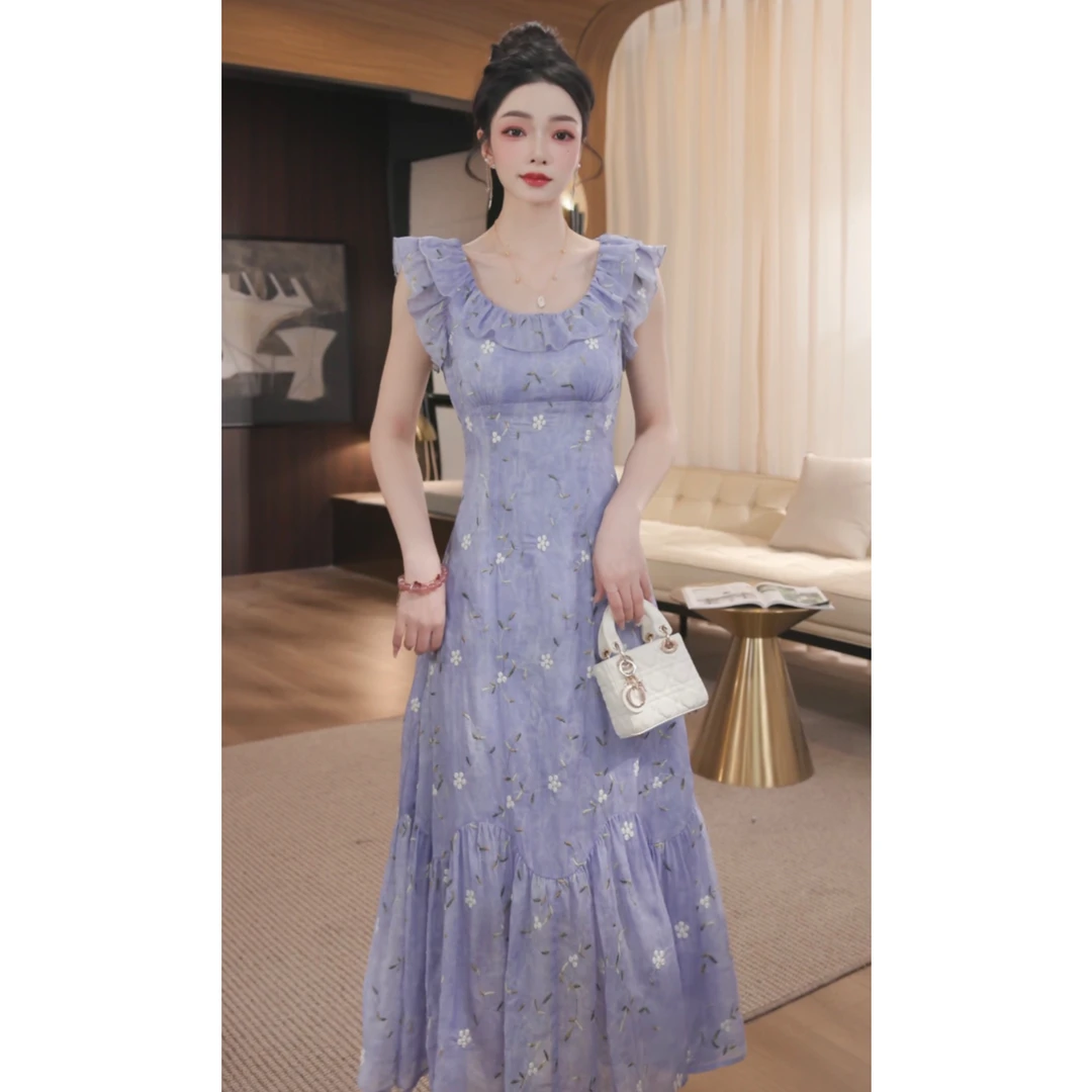 WWR 米粒-柏林少女-法式气质高级收腰显瘦温柔连衣裙-55171K