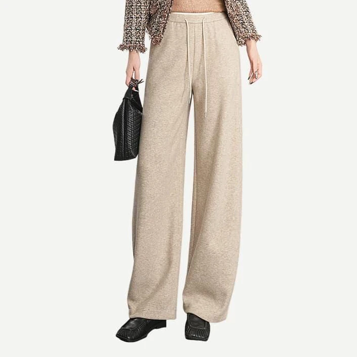 暖芙绒直筒小弯刀裤大码百搭休闲裤子女