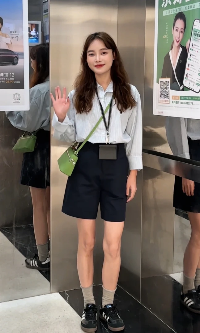 DDY 韩系女主/藏蓝色A字显瘦阔腿直筒裤