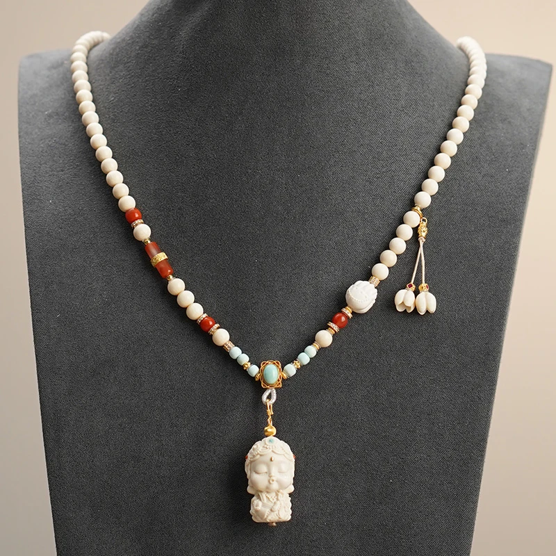 【春日桃花】猛犸牙全链度母简约国风百搭项链