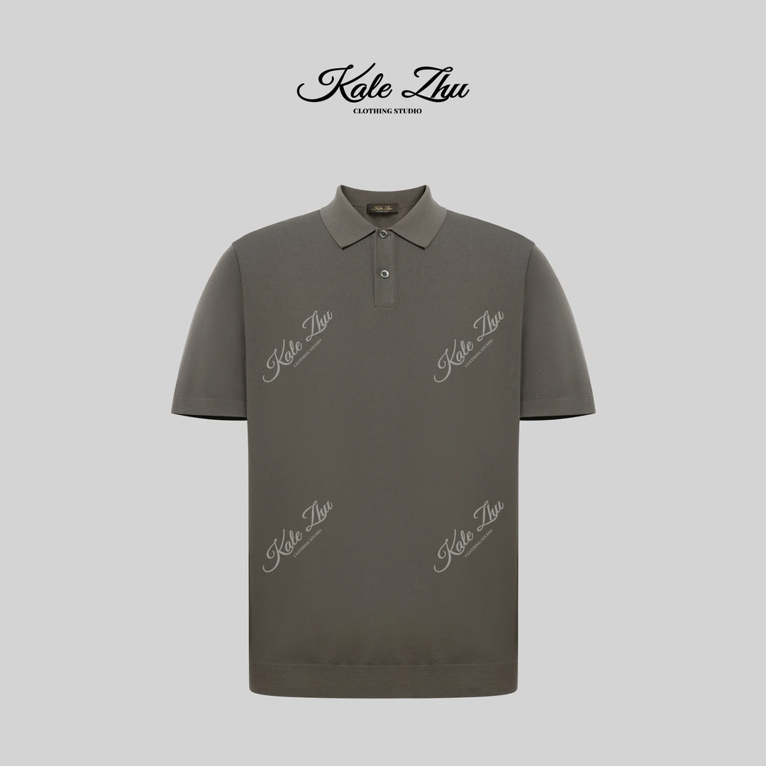 【KALE ZHU】”冰川桑蚕丝“夏日冰凉翻领polo针织短袖上衣 KZYA2M615