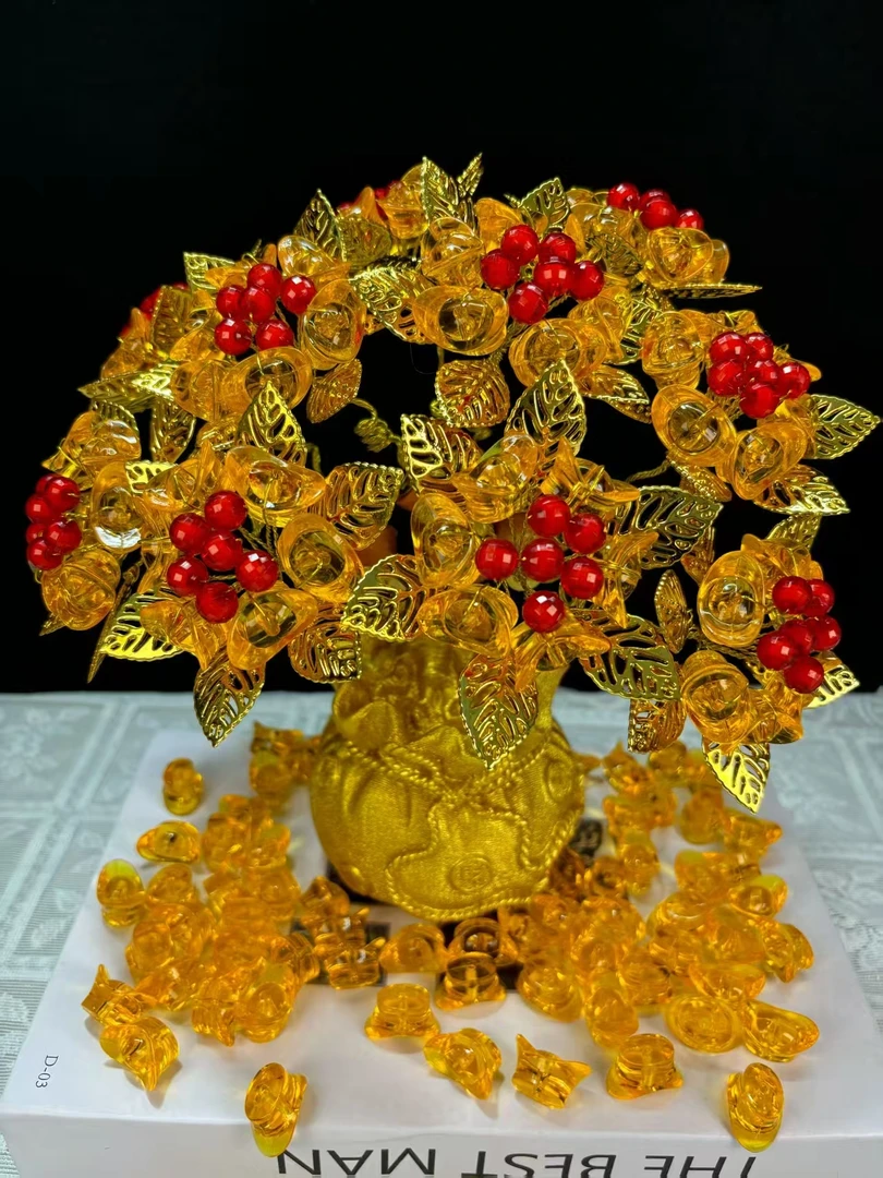 【两单送剪刀】金玉满堂发财树手工串珠发财树材料包DIY招财树摆件