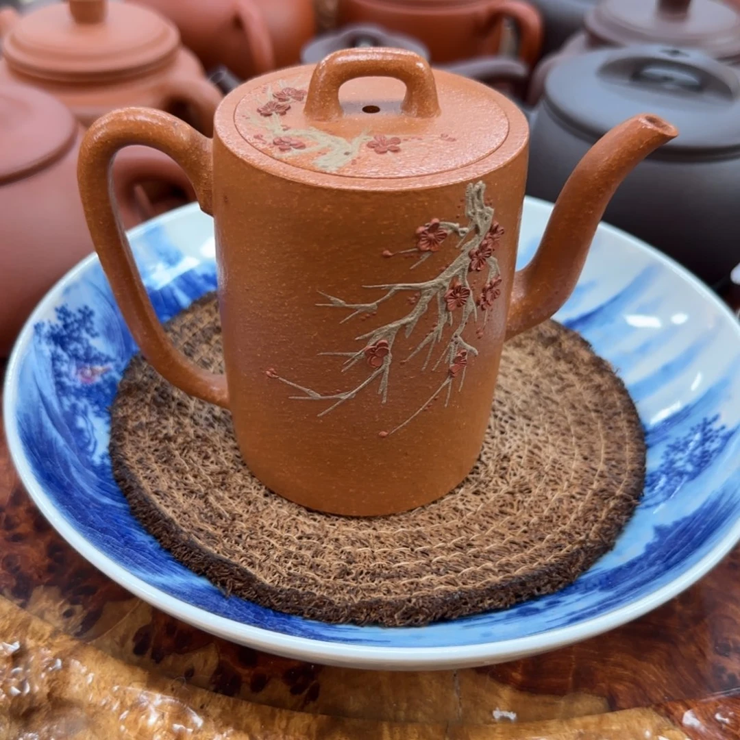 小***總茶壶紫砂极直堆梅