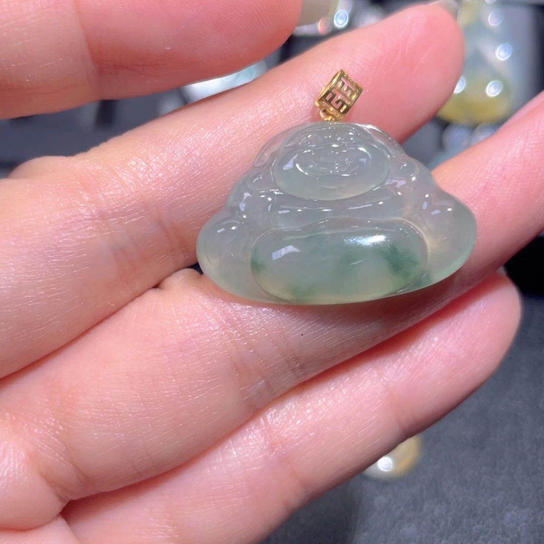 颈饰18K金镶嵌翡翠翡翠