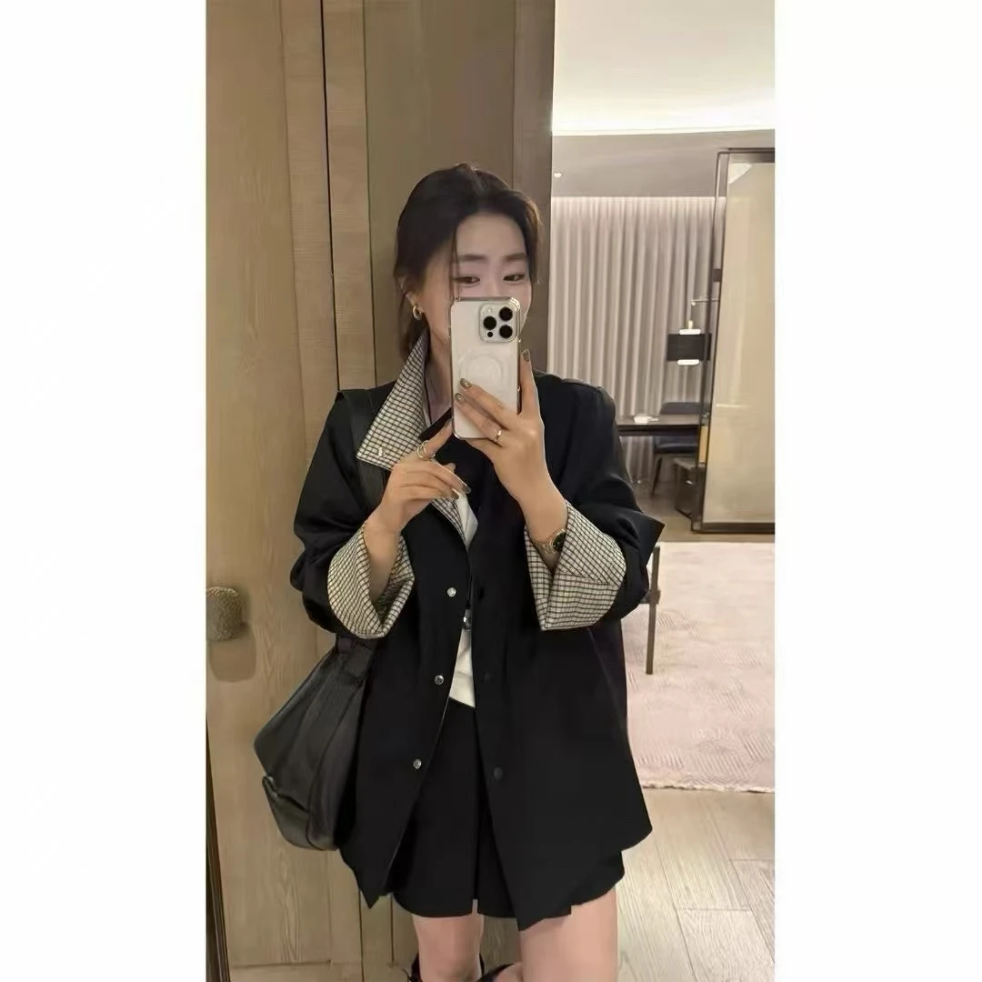 秋季新款韩系休闲气质风衣两面穿立领外套