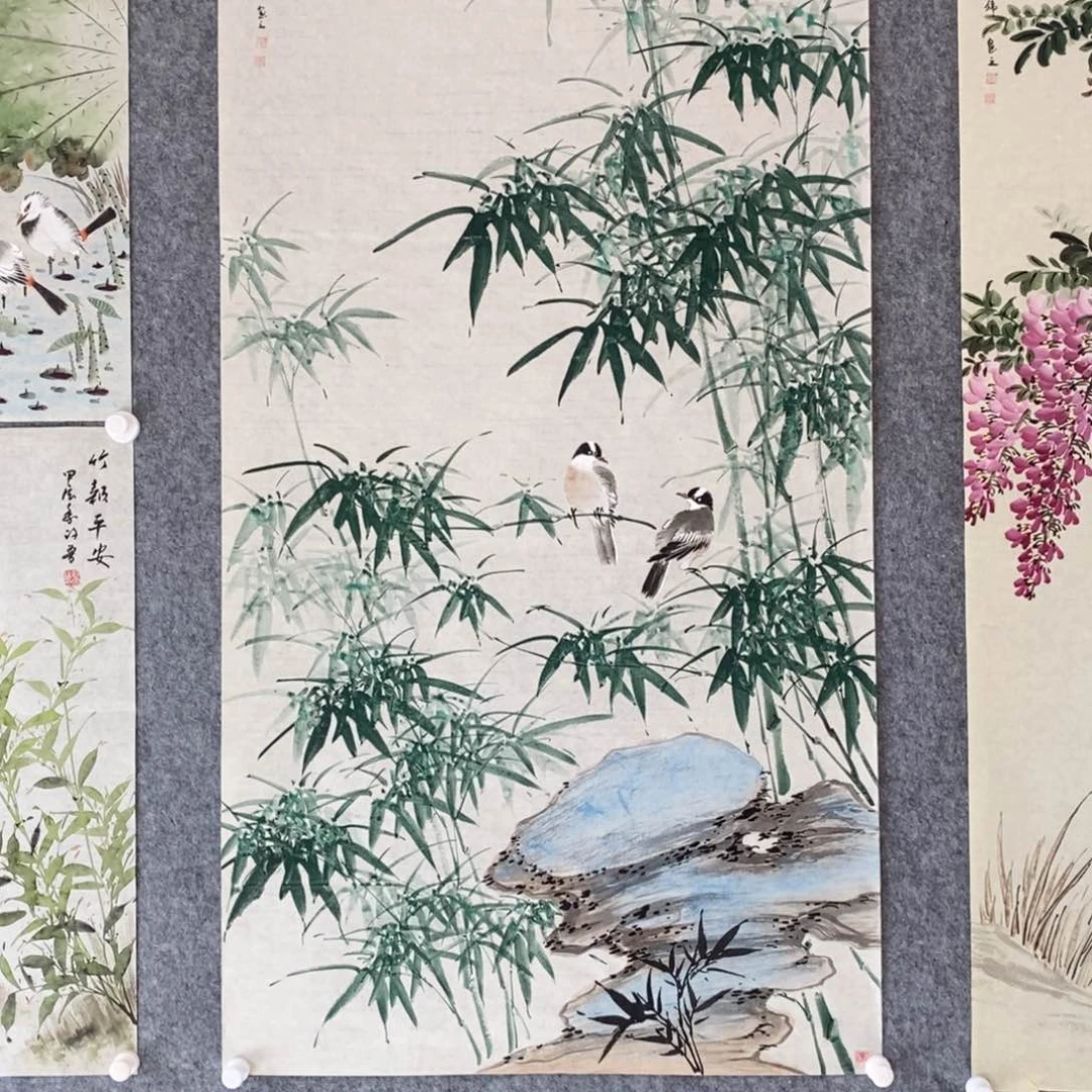 国画会****司四尺竖幅竹石图