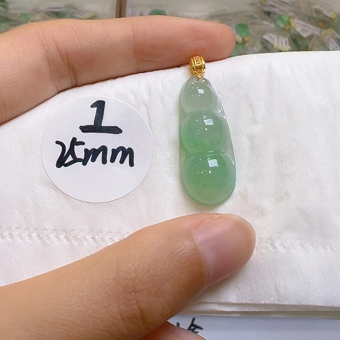 翡翠18K金镶嵌吊坠(不含链)翡翠