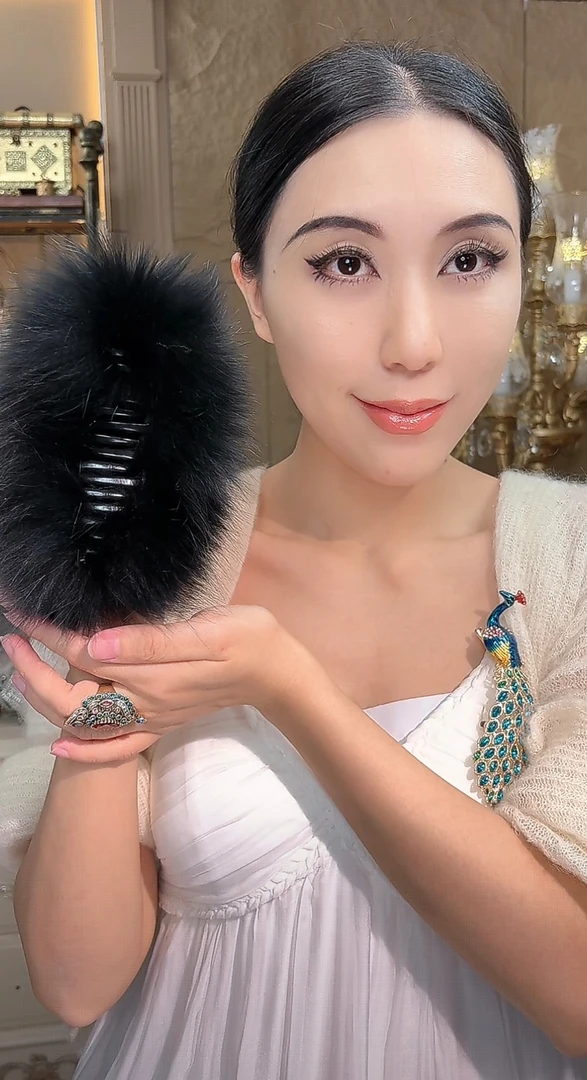 五倍毛量比男朋友的手还大的狐狸毛发夹显发量神器抓夹复古