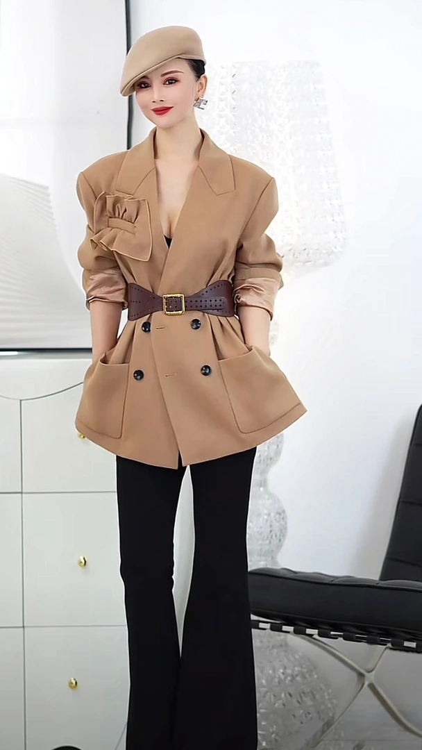 【NG】中长款结构领西装外套