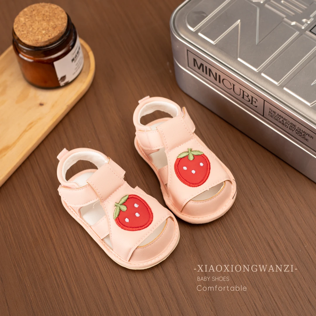 婴儿鞋子软底新生幼儿步前鞋0-1岁男女宝宝夏季包头凉鞋不掉鞋