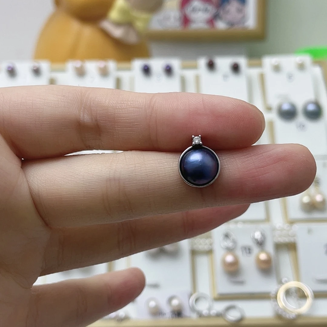 晨****耳饰拼合珍珠（马贝珠）银S925镶嵌