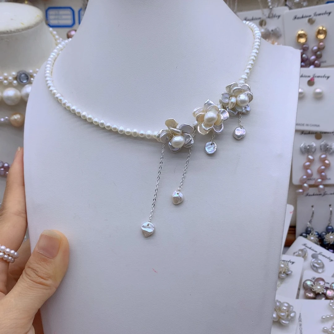 合金淡水珍珠耳饰苏*贝