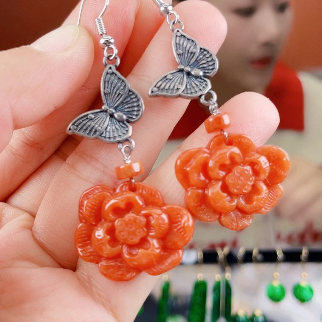 翡翠未镶嵌耳饰饰品