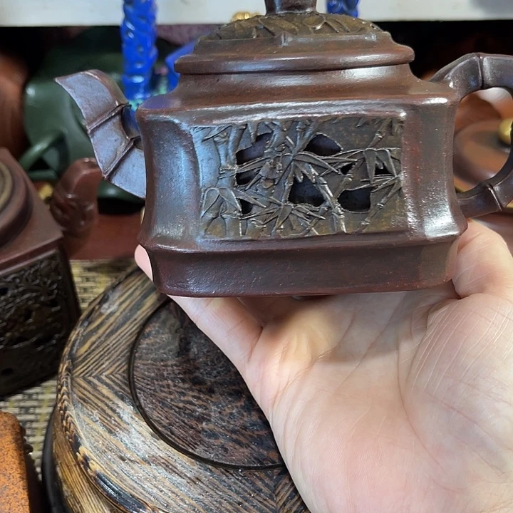 茶壶紫泥原矿泥料手工制作一把紫砂壶