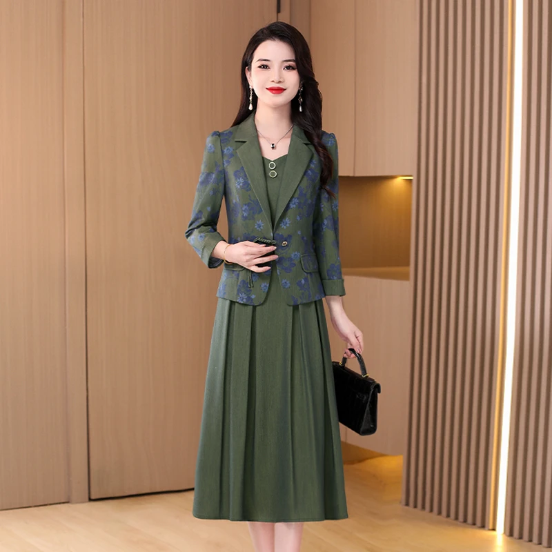 【两件套】18135梦晚贵夫人春季洋气优雅时尚大气修身显瘦套裙-ASJ