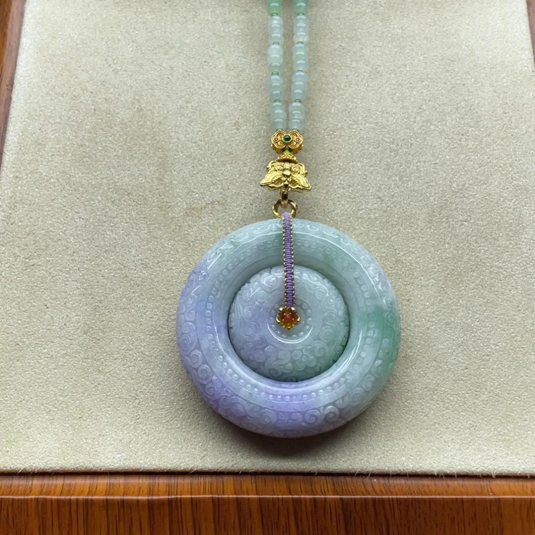 翡翠未镶嵌颈饰翡翠子母扣