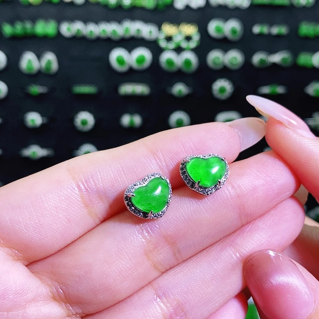 翡翠银S925镶嵌耳饰多样性