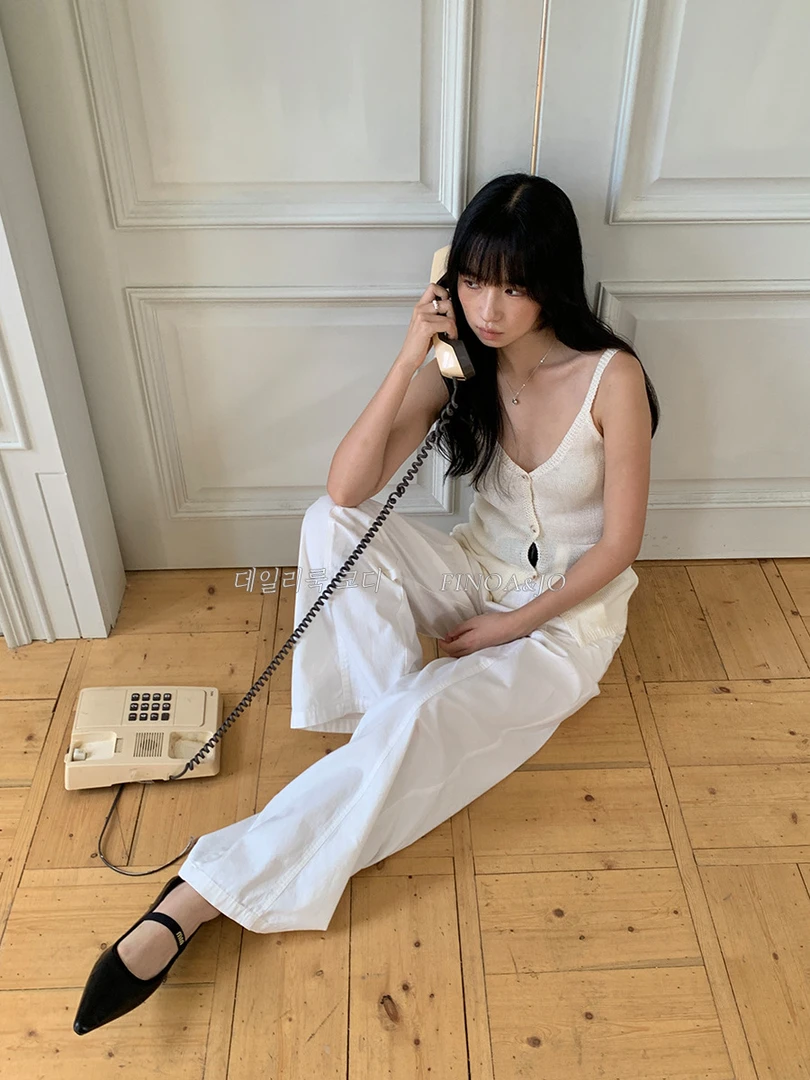 12061春秋新品韩式高腰气质夏季百搭阔腿休闲裤白色12061阔腿裤