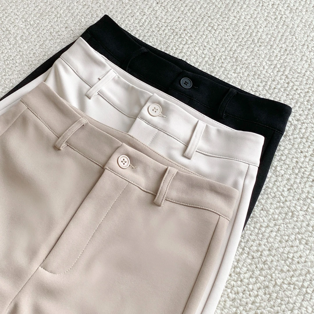 韩版气质超模显瘦身材高腰微喇叭裤垂感休闲裤蜜桃臀修身西裤