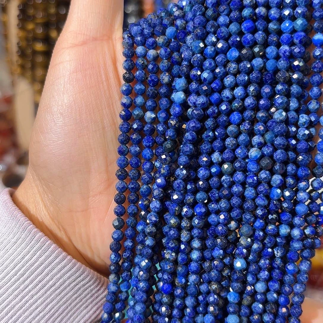 玛瑙/玉髓银S925镀金镶嵌珠宝半成品青金卡4切面一条