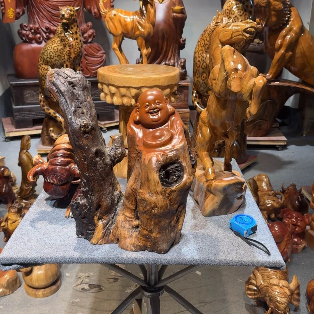 枣木健**理枣木弥勒摆件