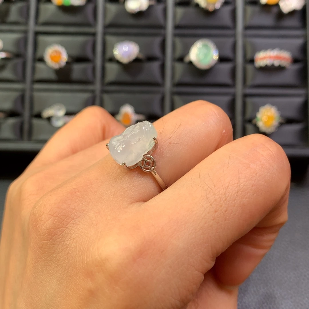 翡翠银S925镶嵌戒指