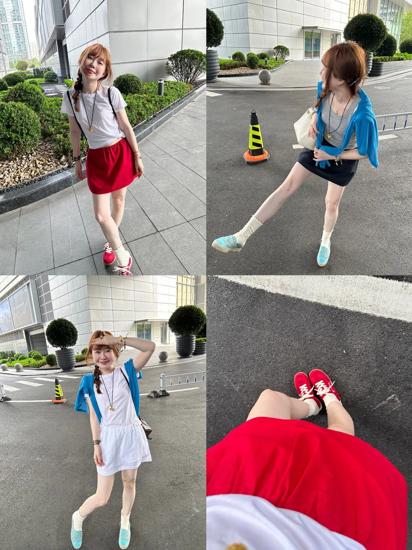 【BORAKOO】m~i~u~女孩~三色简约百搭一字短裤裙（含防走光）B