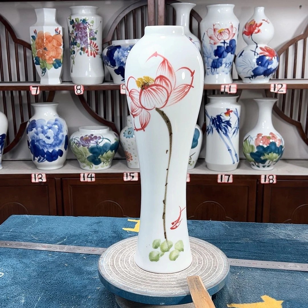 摆件景德镇陶瓷美荷花