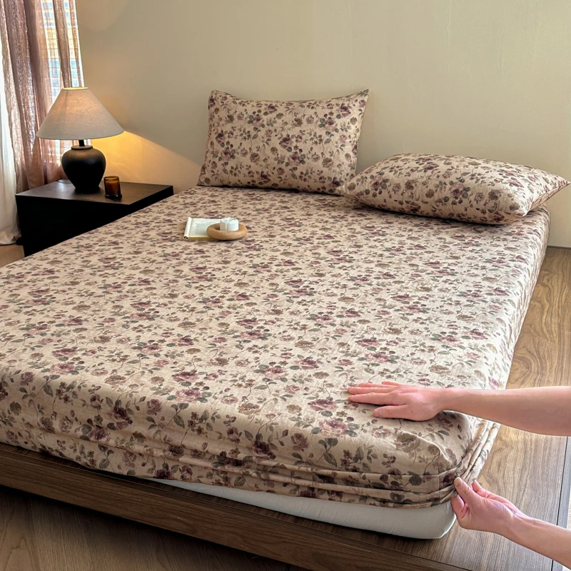 本与月 2025新款全棉A类双层纱母婴亲肤家用宿舍防滑床套罩床笠