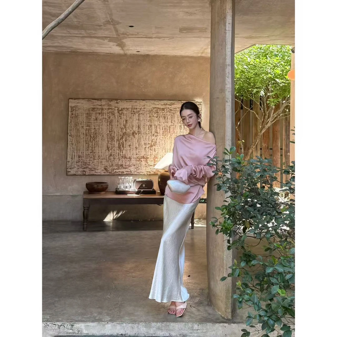 ELEVEN《轻风细雨》时尚气质显瘦肌理纹鱼纹半裙