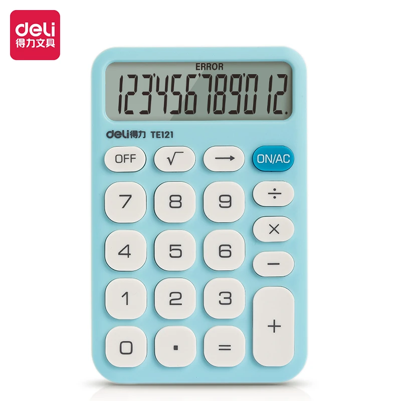 Deli/得力TE121便携计算器小型便携迷你随身计算机多巴胺办公学生