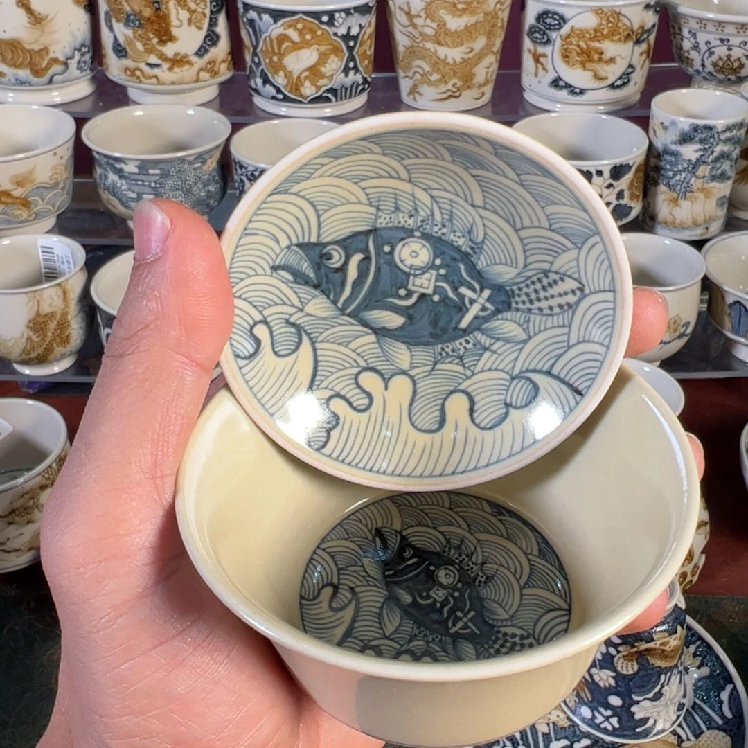 杯景德镇手工手绘陶瓷杯子