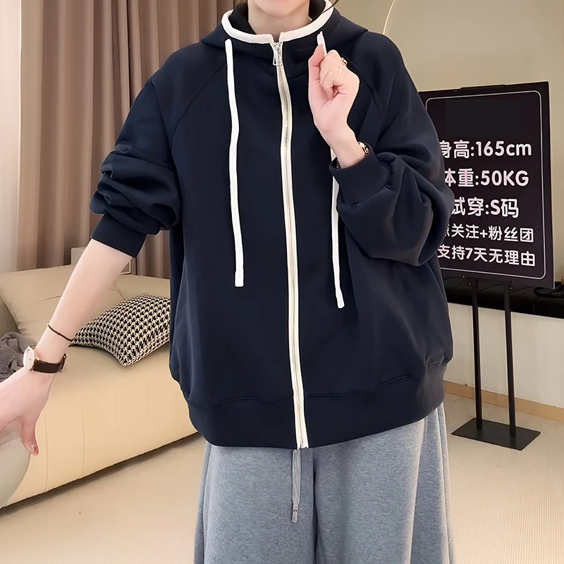 2025巨好看春秋季新款减龄简约穿搭时尚连帽卫衣宽松阔腿裤洋气