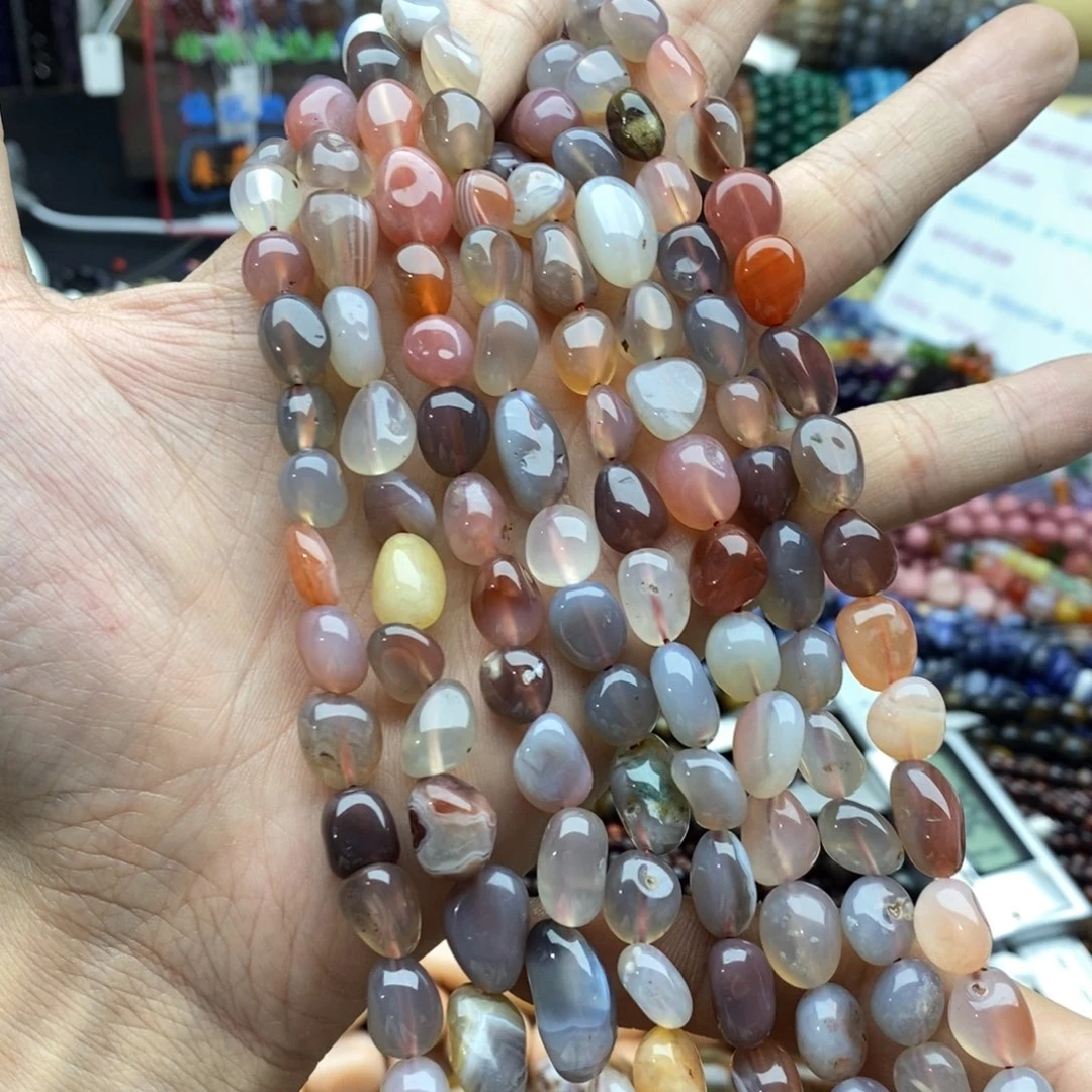 玛瑙/玉髓未镶嵌珠宝半成品一条天然盐源随行9mmA35