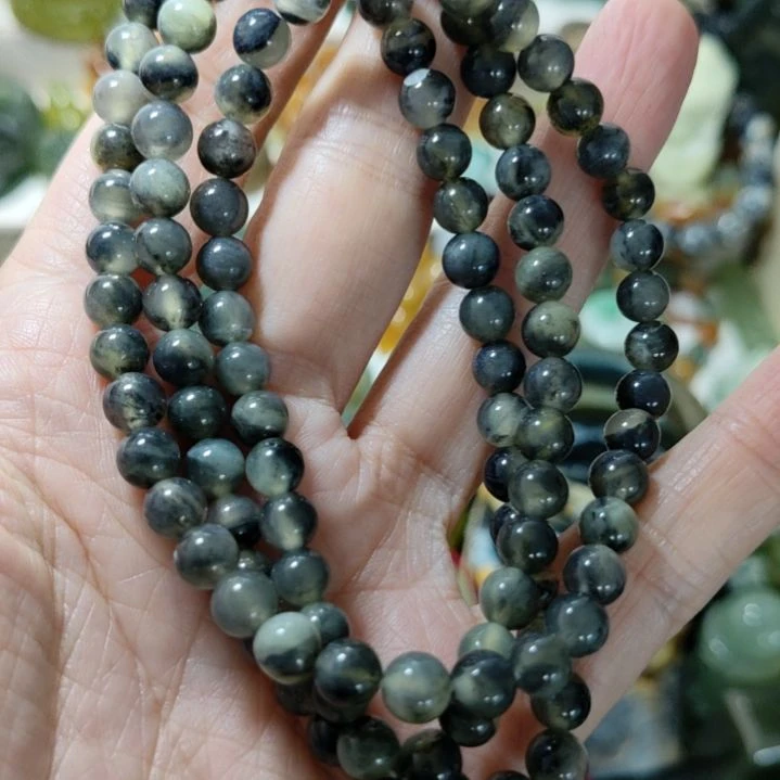 岫玉未镶嵌108粒手串项链