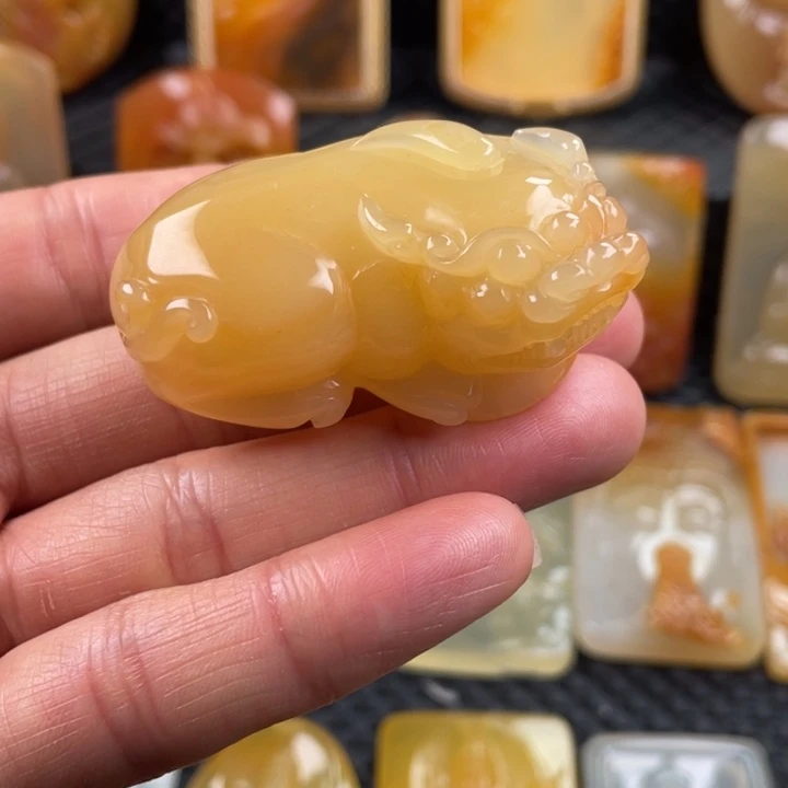 石英质玉（黄龙玉）颈饰未镶嵌