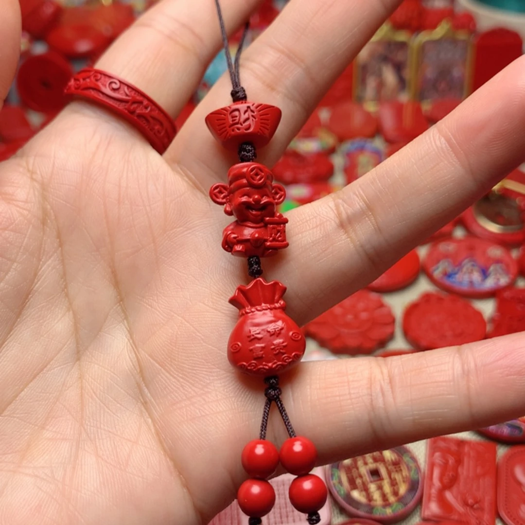天然辰砂工艺品朱砂手机坠