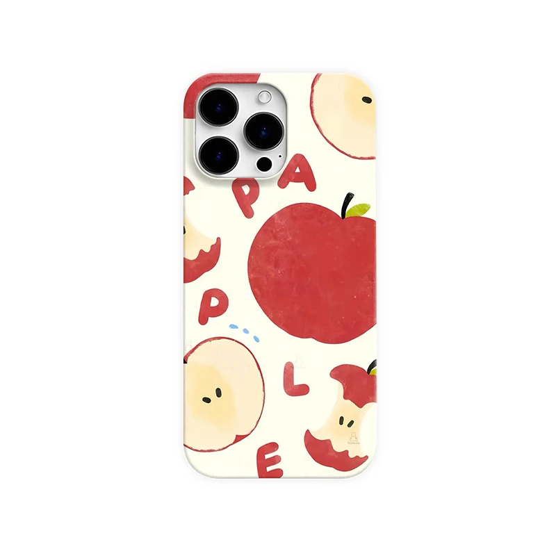 卡通彩绘红苹果适用于苹果16promax手机壳15pro个性17/14小米华为