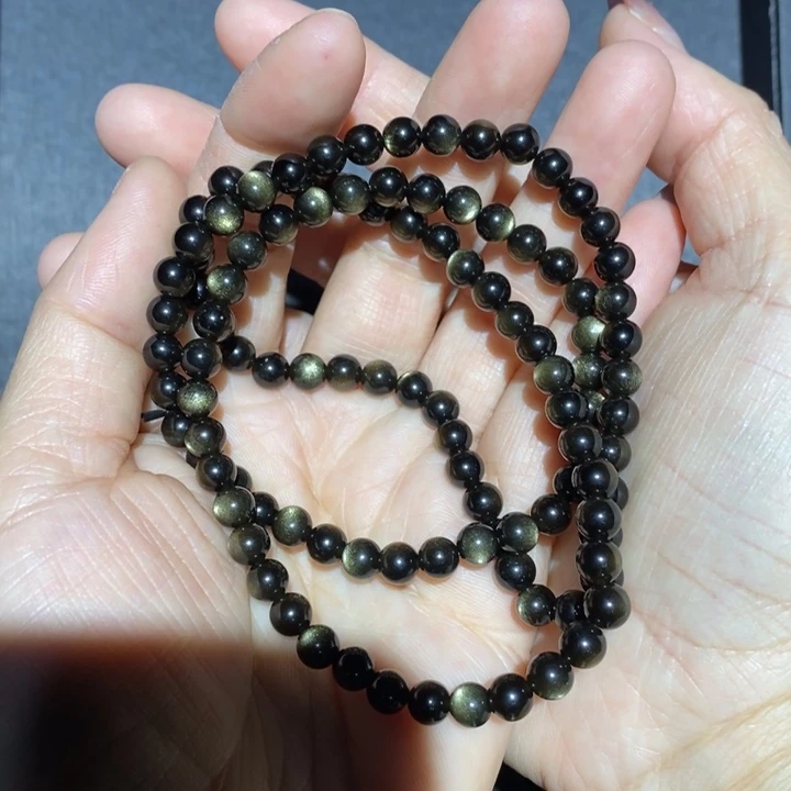 黑曜岩手链未镶嵌婷***修