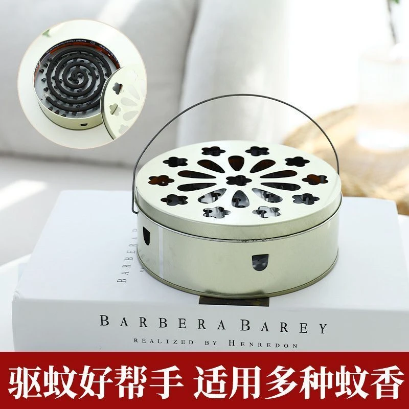 新款蚊香盒驱蚊盒蚊香盘加大加深家用带盖防火接灰盘支架户外野钓