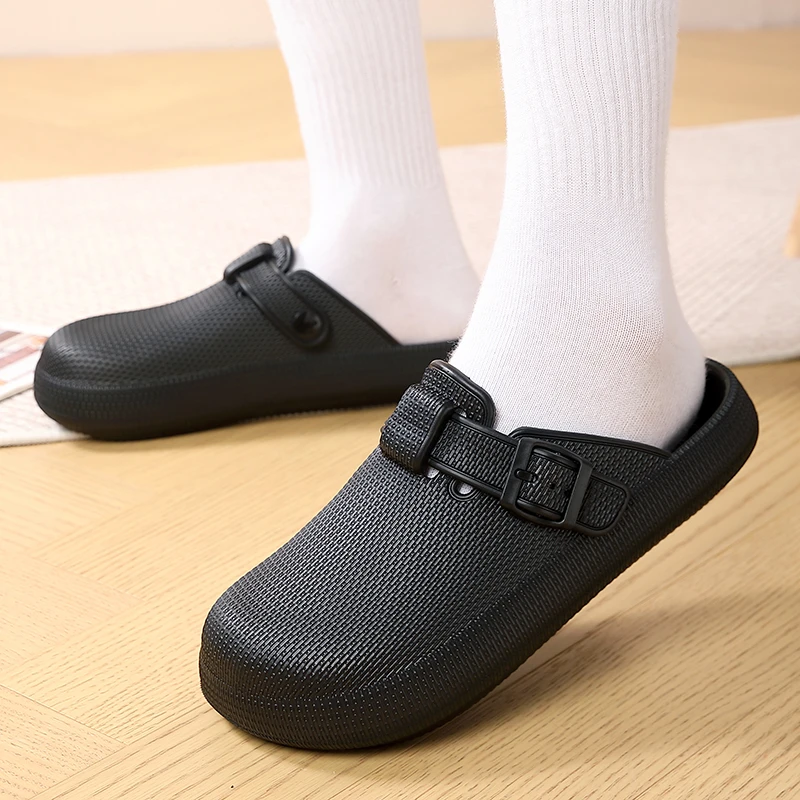 沙滩拖鞋男夏季外穿2025新款户外防滑厚底耐磨勃肯情侣包头半拖鞋