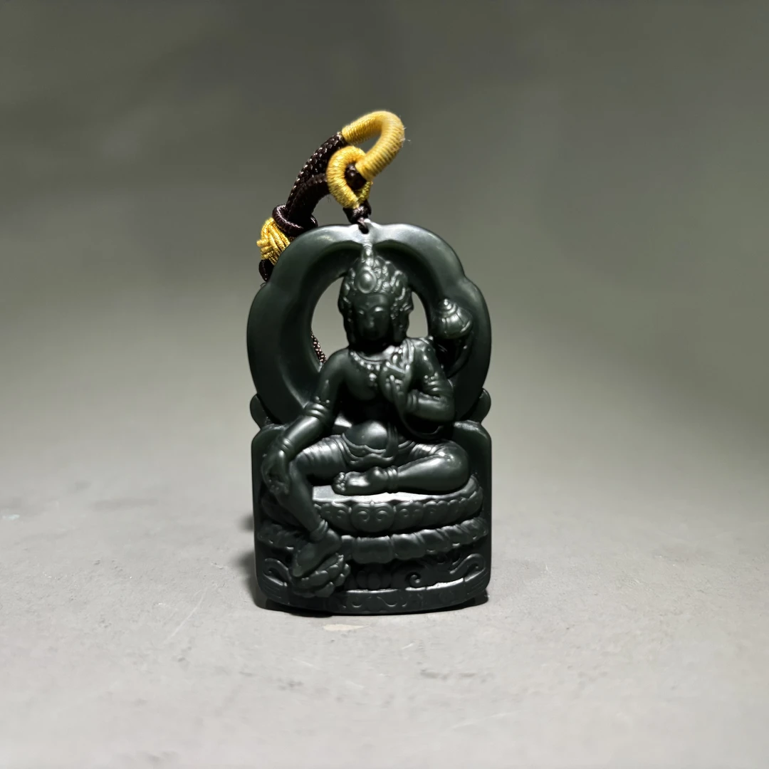 HZ99676和田玉度母挂件-朵云轩