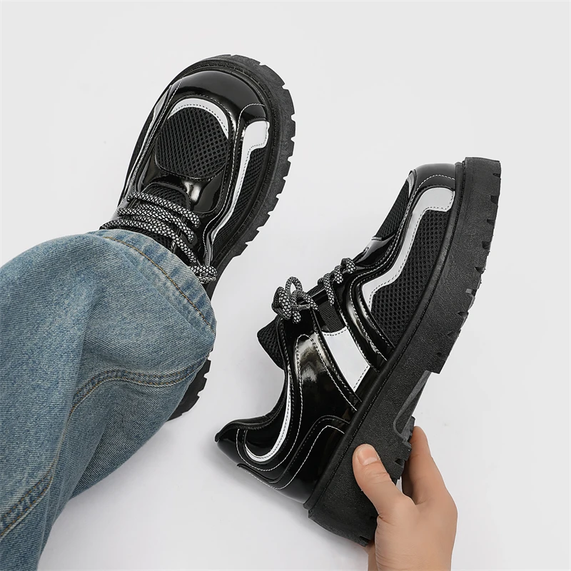 独立设计师品牌原创小众高街小众大头皮鞋厚底增高男大男鞋