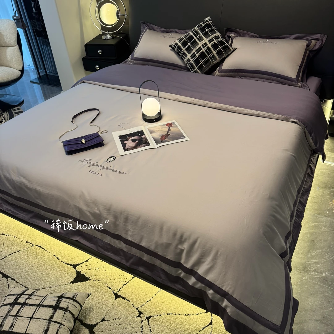 A类100支长绒棉全棉四件套CR工艺刺绣高级感四季床品
